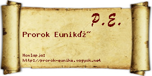 Prorok Euniké névjegykártya